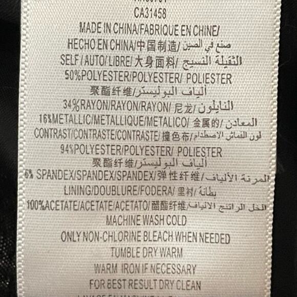 Max And Cleo Black & Metallic Silver WhimsiGoth BabyDoll Chic Dress NWOT Size 2 - Picture 10 of 13